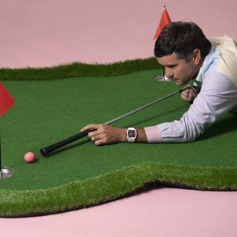 Celebrated professional golfer Bubba Watson sporting the new Pink Watch, the Tourbillon RM 38-02 that he and Richard Mille launched in collaboration. Photos: Richard Mille