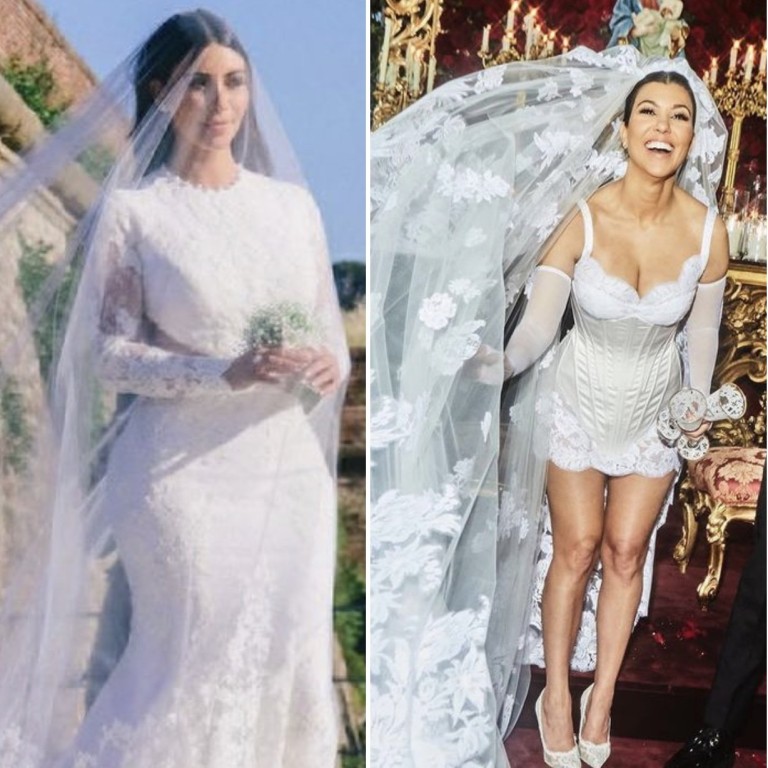 8 Kardashian wedding dresses, from Kourtney and Travis Barker's