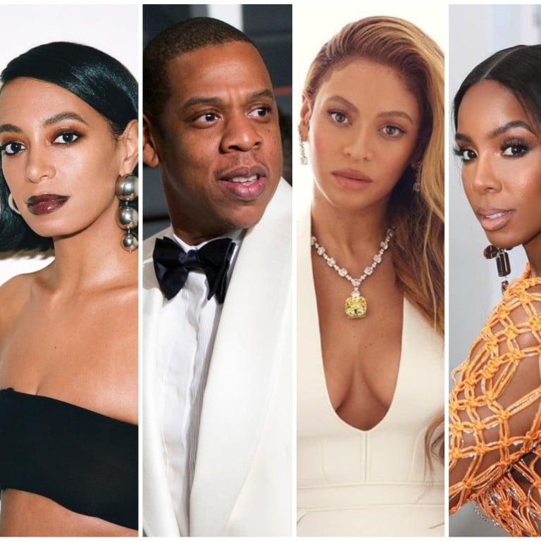 Destiny’s Child(ren), the high achievers of the Knowles-Carter family: Bianca Lawson, Jay-Z, Beyoncé, Kelly Rowland, Michelle Williams. Photo: @beyonce, @kellyrowland, @michellewilliams, @solangeknowles/Instagram, AP