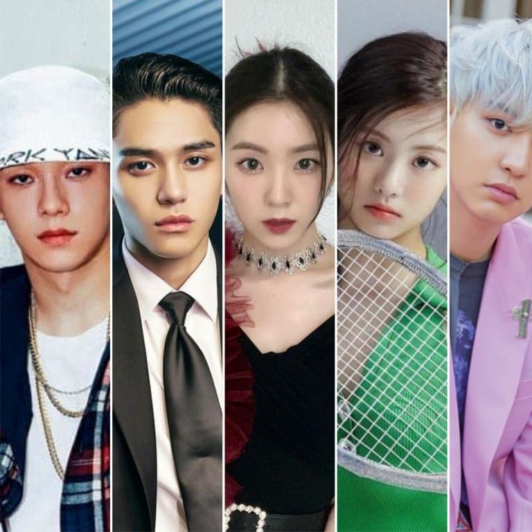 Exo’s Chen, NCT’s Lucas, Red Velvet’s Irene, Lesserafim’s Garam and Exo’s Chanyeol were all asked to leave their respective groups by fans. Photos: @exochenn, @lucas_xx444, @renebaebae, @le_sserafim, @real__pcy/Instagram