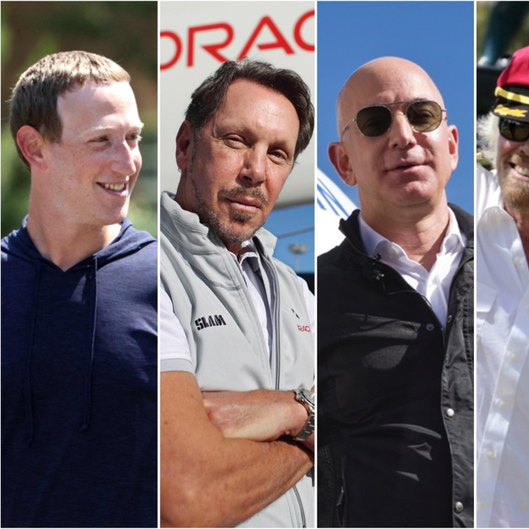 Where do billionaires like Mark Zuckerberg, Larry Ellison, Jeff Bezos, Richard Branson and Tim Cook go on holiday? Photos: @zuck/Instagram, AP,  Space Symposium, Reuters, @tim_cook/Twitter