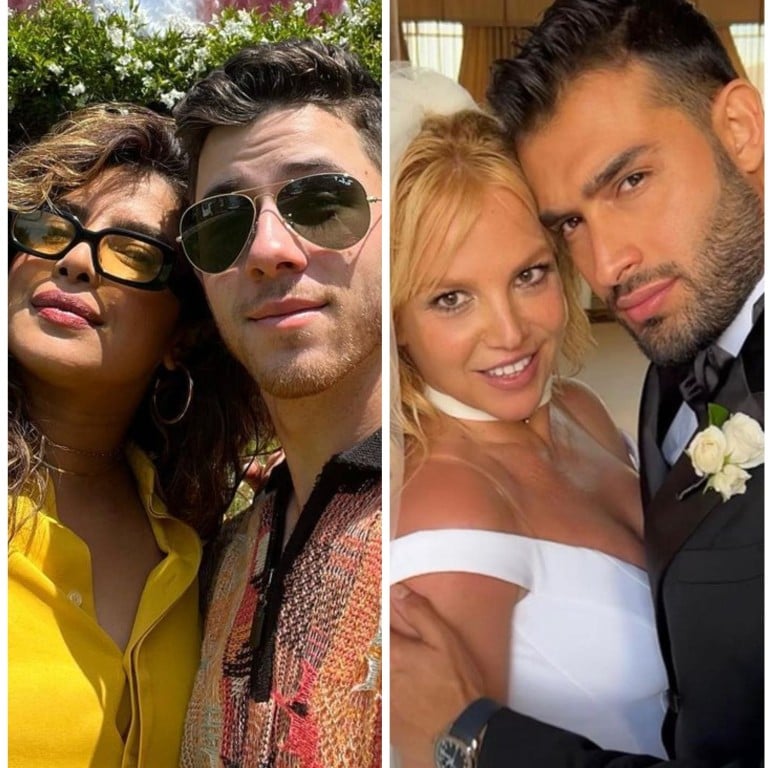 Meet these male celebrities married to older women, including Nick Jonas and Priyanka Chopra, Sam Asghari and Britney Spears, and Ben Affleck and Jennifer Lopez. Photos: @nickjonas, @samasghari, @benaffleckoficiall/Instagram