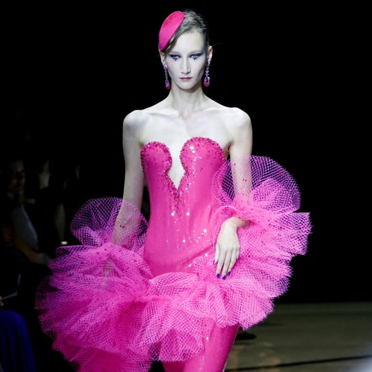 Statement jewellery, bright colours, sparkles and organza featured heavily in Giorgio Armani’s haute couture autumn/winter 2022-2023 show in Paris. Photo: Reuters