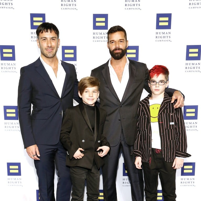 Husbands Jwan Yosef and Ricky Martin have an adorable relationship with their sons Matteo Martin and Valentino Martin, pictured here at the 23rd Annual Human Rights Campaign National Dinner at the Washington Convention Center in September 2019, in Washington DC. Photo: Getty Images