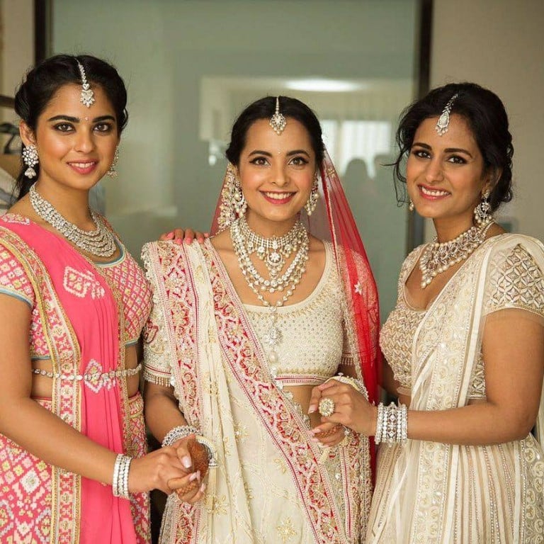 Isha Ambani, Isheta Salgaocar – who just got married to Atulya Mittal – and Nayantara Kothari. Photo: Abu Jani Sandeep Khosla/Facebook