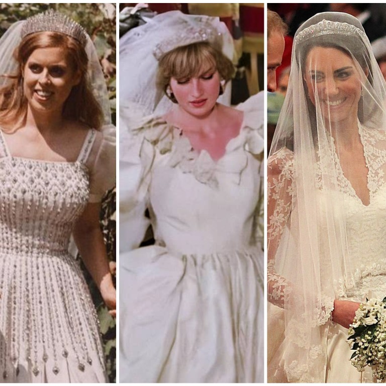 5 best British royal wedding dresses of all time from Queen Elizabeth s pearls and Meghan Markle s Givenchy veil to Kate Middleton s Alexander McQueen creation and Princess Diana s iconic tiara South ...