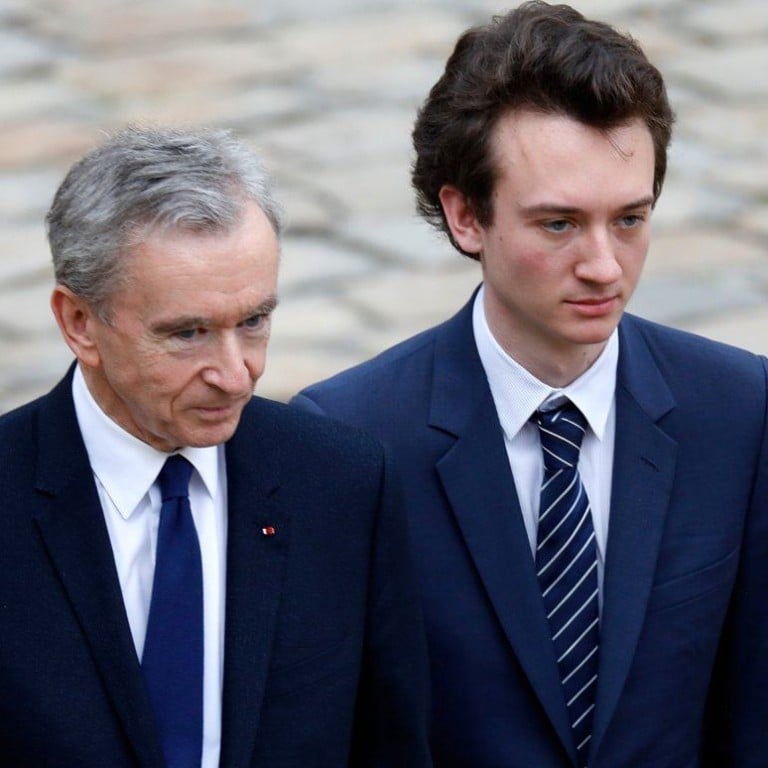 Europe’s wealthiest man, Bernard Arnault, with his fourth child, Frédéric Arnault, back in 2018. Photo: Reuters