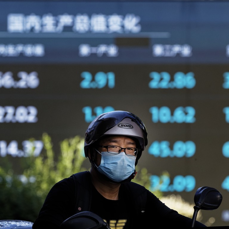 Stock prices are displayed on an electronic board in Shanghai. The performance of Chinese stocks has been affected by many factors, including Covid-19 lockdowns and a housing crisis. Photo: EPA-EFE