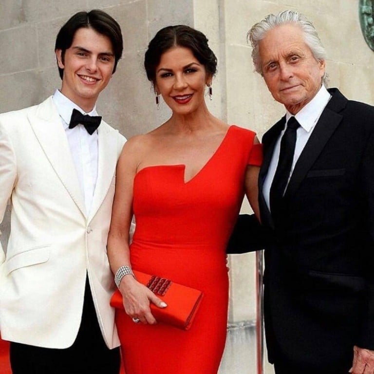 Dylan Michael Douglas with his parents Catherine Zeta-Jones and Michael Douglas. Photo: @dylan__douglas/Instagram