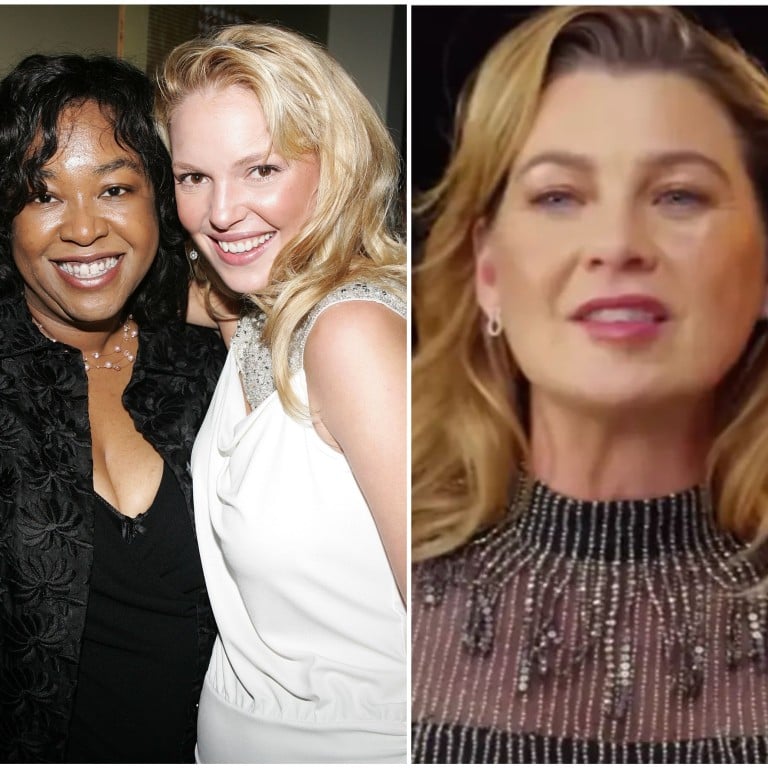 Shonda Rhimes, Katherine Heigl, Ellen Pompeo and Elisabeth Finch all played a big part in the creation of Grey’s Anatomy. Photos: YouTube, Handout, Getty