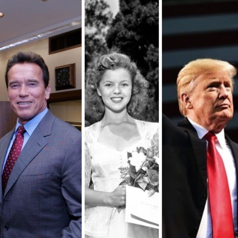 Arnold Schwarzenegger, Shirley Temple, Donald Trump and Caitlyn Jenner all became political animals after their stints in showbiz. Photos: @schwazenegger; @realdonaldtrump; @40thregan; @caitlynjenner/Instagram