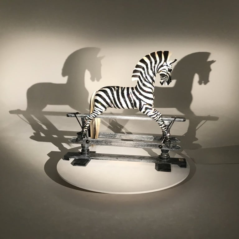 For the child who has everything: this crystal zebra rocking horse featuring 80,000 hand-placed Swarovski crystals. Photo: Stevenson Brothers