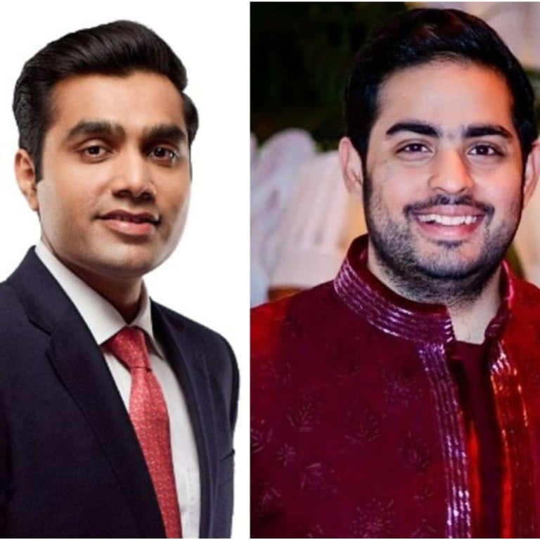 Karan Adani and Akash Ambani are sons of Indian billionaires Gautam Adani and Mukesh Ambani, respectively. Photos: adani.com. @akashambanii/Instagram