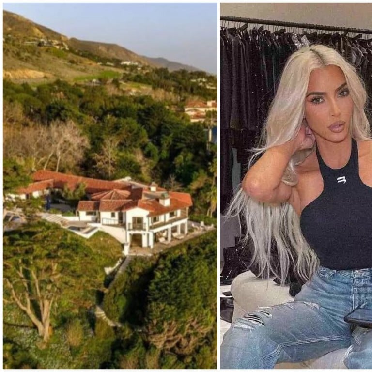 Kim Kardashian and her Malibu mansion. Photos: @kimkardashian/Instagram, Handout