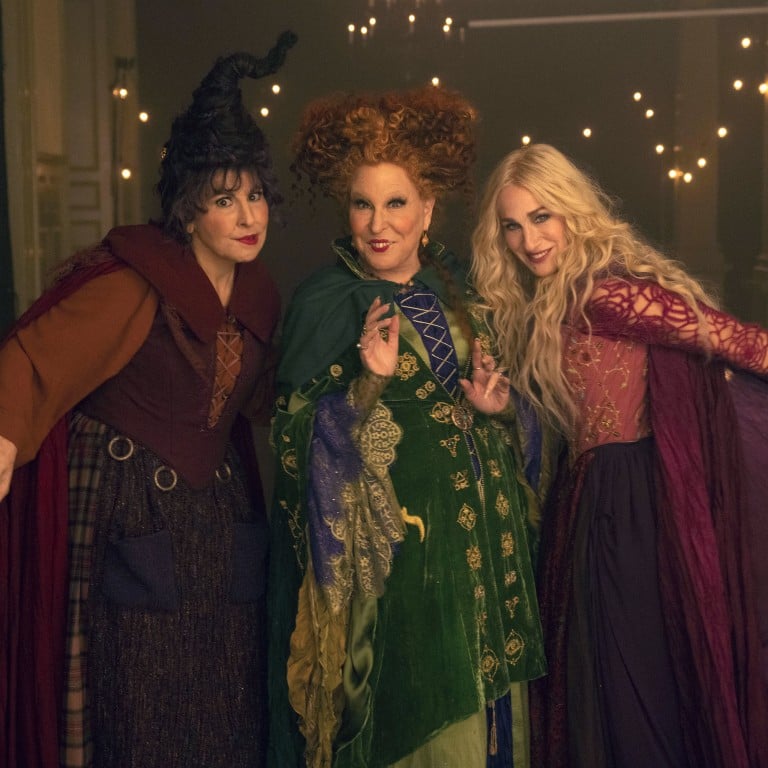 Kathy Najimy as Mary Sanderson, Bette Midler as Winifred Sanderson and Sarah Jessica Parker as Sarah Sanderson in Disney’s Hocus Pocus 2. Photo: AP Photo