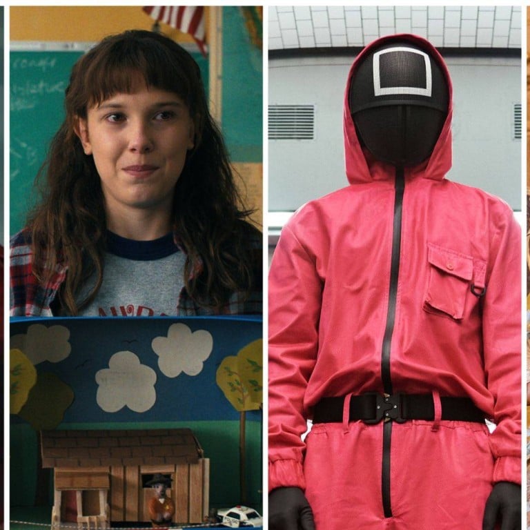 Recognise these characters from Netflix’s greatest hits? Nairobi from Money Heist, Eleven in Stranger Things, a guard in Squid Game and Queen Charlotte in Bridgerton. Photos: Netflix