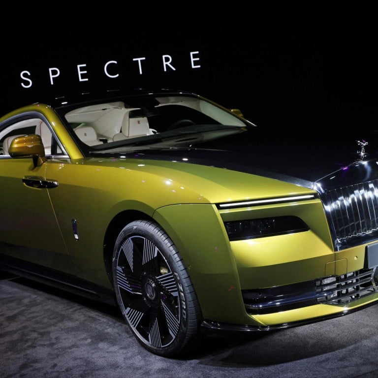 A Rolls-Royce Spectre, the British brand’s first fully electric car, is displayed during an unveiling at the company’s Goodwood headquarters near Chichester, southwest England, on October 18. Photo: AFP