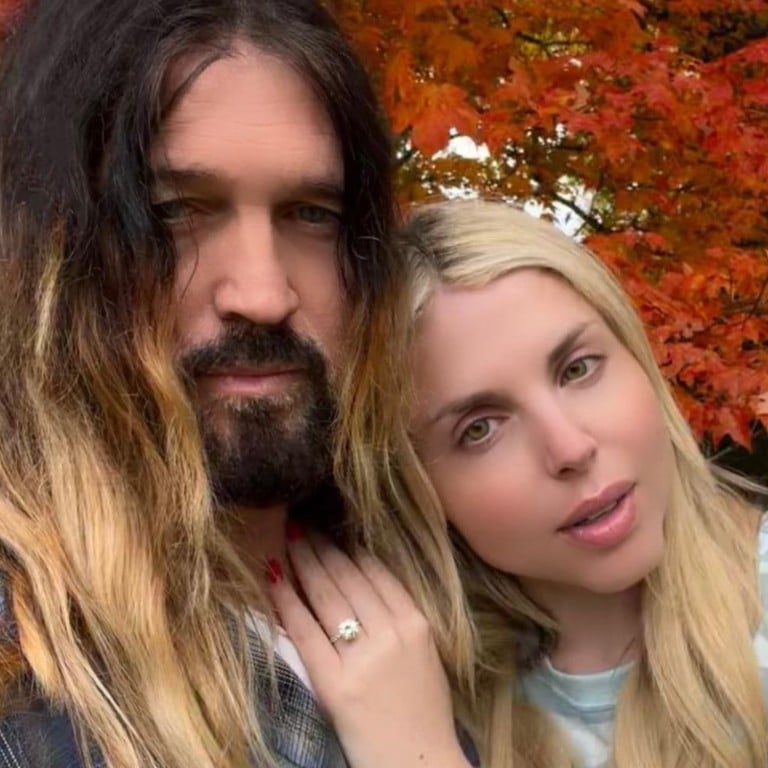 Miley Cyrus’ dad, Billy Ray Cyrus, is rumoured to be engaged to Firerose. Photos: @mileycyrus, @firerose/Instagram