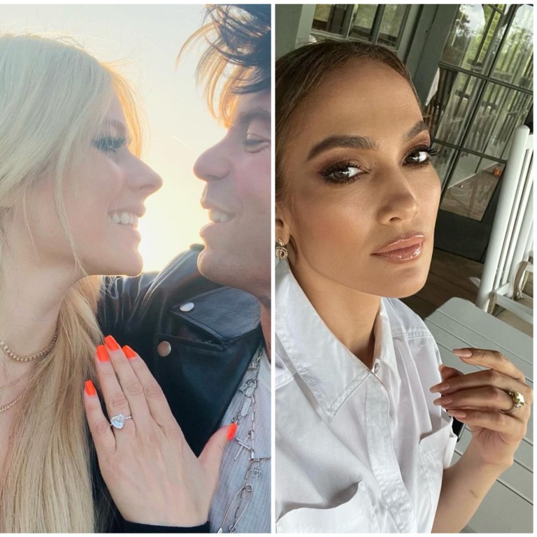 Massive Engagement Rings Celebrities Showed Off in 2021