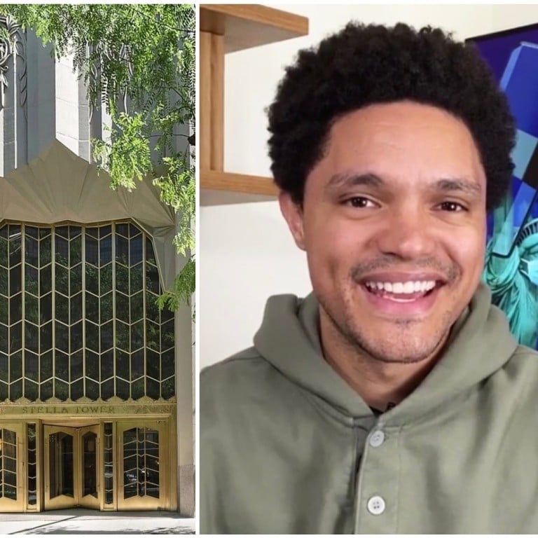Trevor Noah and his Manhattan penthouse. Photos: Compass, @Trevornoah/Twitter