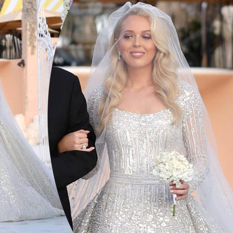 Tiffany Trump dazzles in a sparkling, beaded Elie Saab wedding dress as she  marries Michael Boulos at Donald Trump's Mar-a-Lago resort