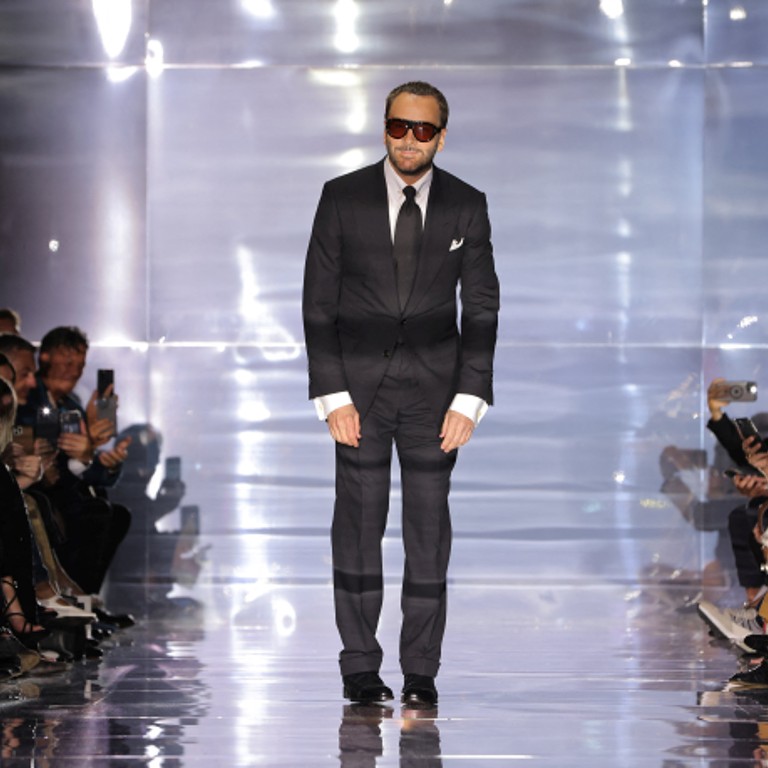 Designer Tom Ford acknowledges attendees after presenting his spring/summer 2023 collection during New York Fashion Week in Manhattan, New York City, US, on September 14. Photo: Reuters