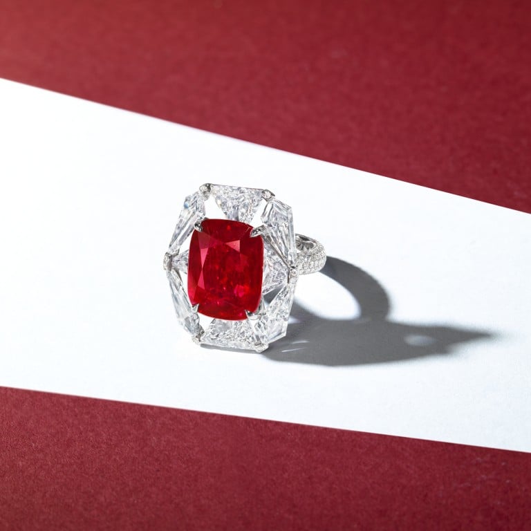 A ruby and diamond ring to be offered at Christie’s Magnificent Jewels from the Collection of Rosamund Kwan. Photo: Christie’s