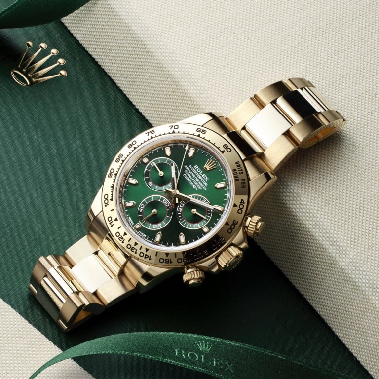 Green and hot sale gold rolex