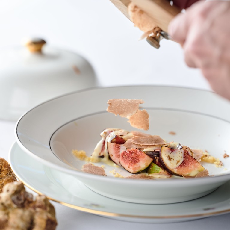 Alba white truffle, seared turkey fig, French cream cheese by Howard’s Gourmet. Photo: Handout