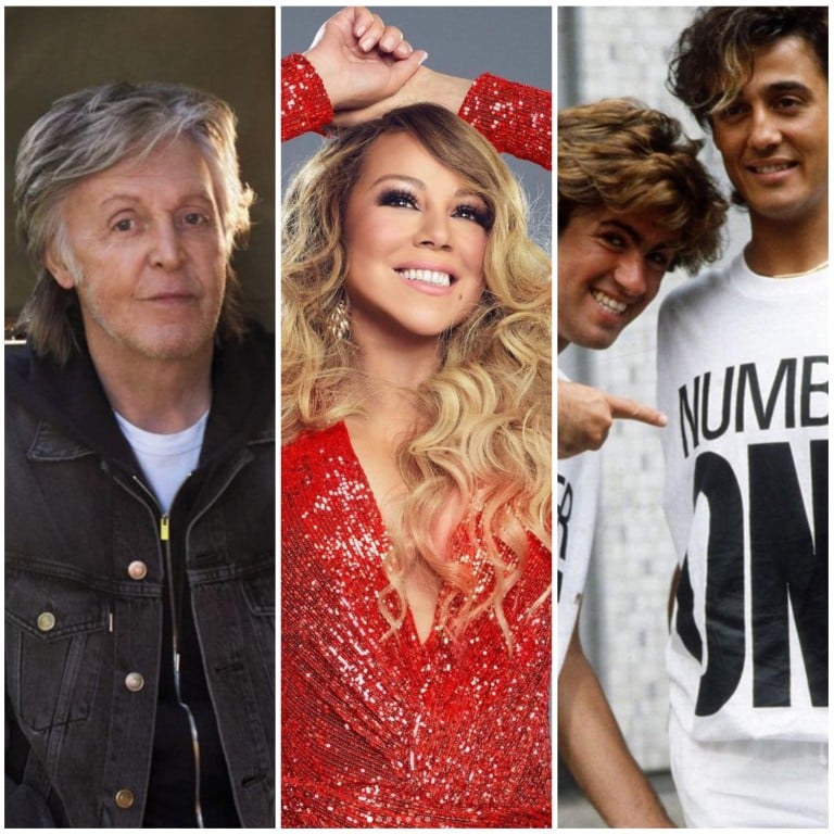 The most lucrative Christmas songs ever, brought to you by Bing Crosby, Paul McCartney, Mariah Carey and Wham!. Photos: Handout; @paulmccartney, @mariahcarey, @georgemichael_andrewridgeley/Instagram