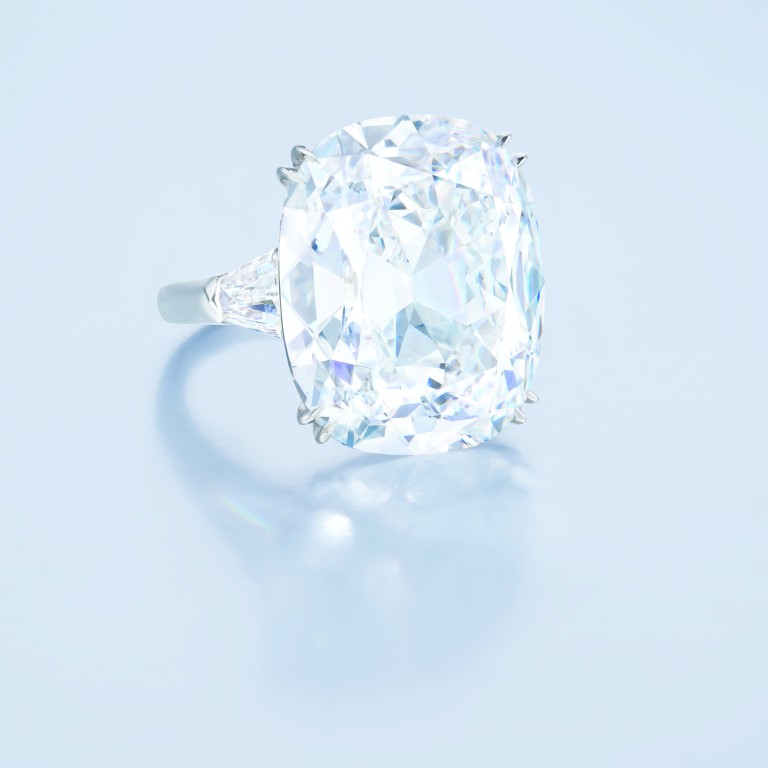 Could a 26.70-carat cushion-cut diamond ring make for the perfect heirloom? Photo: Ronald Abram