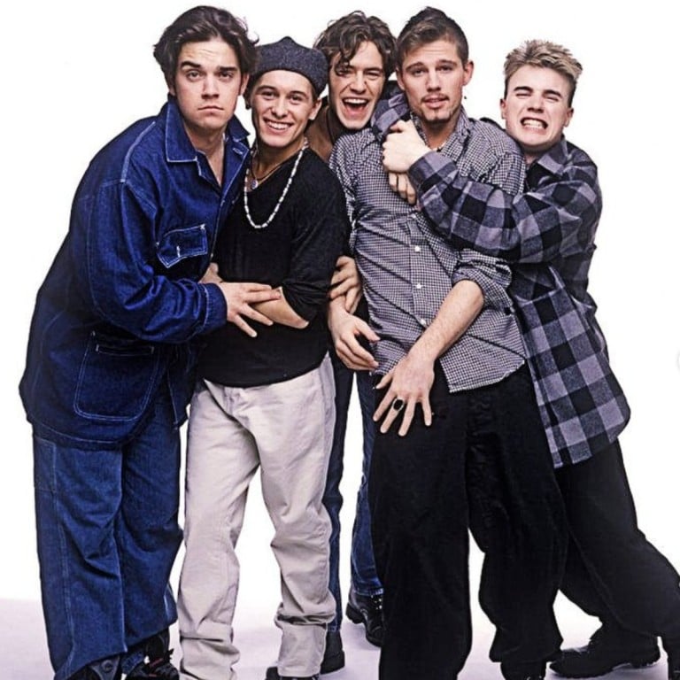 (Left to right) Robbie Williams, Mark Owen, Howard Donald, Jason Orange and Gary Barlow formed the band Take That in Manchester in 1990. Photo: @takethat/Instagram