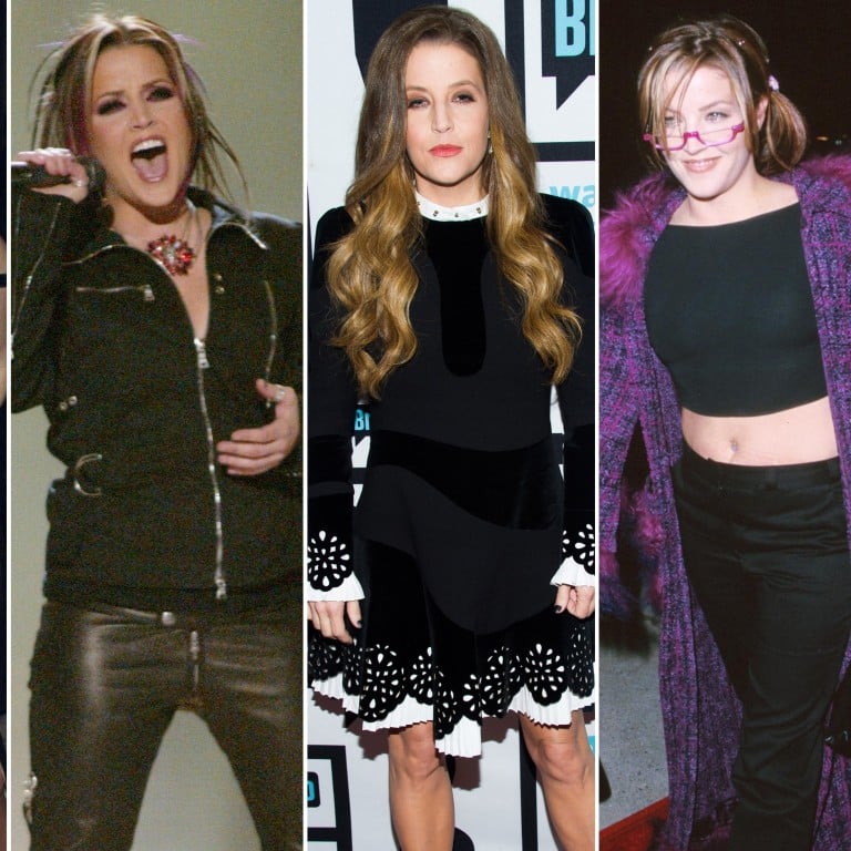 Lisa Marie Presley’s style evolution over the years, from gothic glamour to boho-chic. Photos: Getty Images, FilmMagic, WireImage
