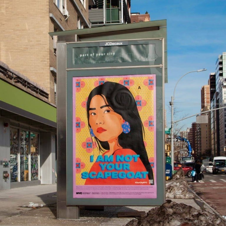 A bus shelter advertisement in New York, US, part of efforts by the city’s Asian-American community to discourage hate speech and action. Photo: MK Luff