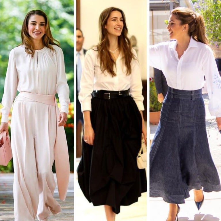 Queen Rania has twinned with many celebrities over the years, including Melania Trump as well as her own future daughter-in-law, Rajwa Al Saif. Photos: @queenrania, @alhusseinjo/Instagram