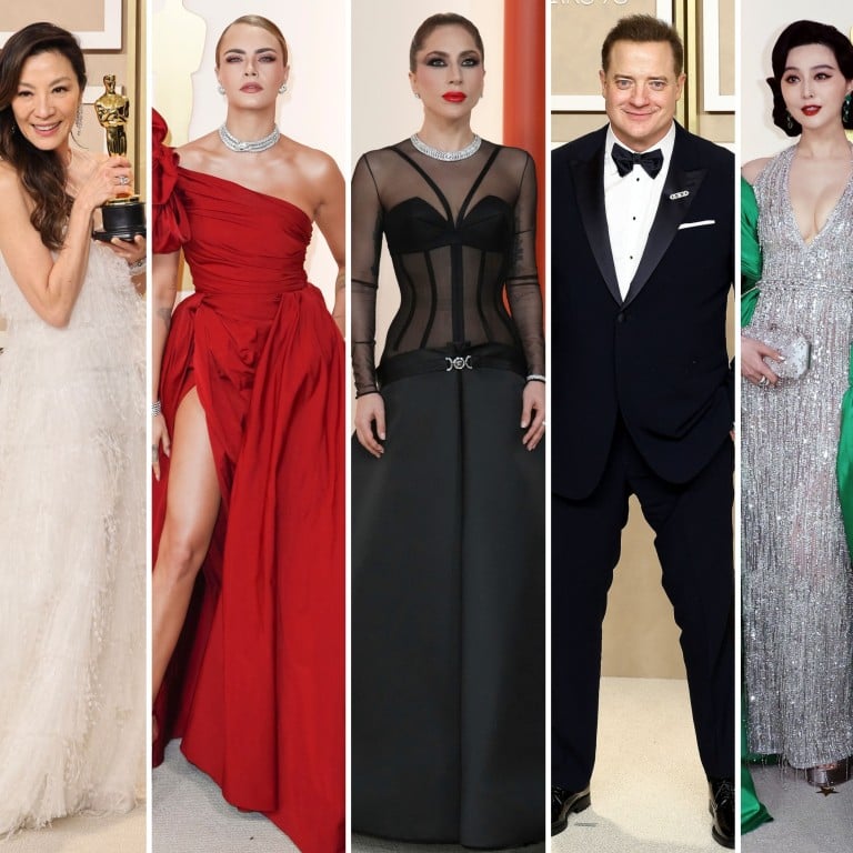 Celebrities stunned on the Oscars’ champagne carpet this year, including Michelle Yeoh, Cara Delevingne, Lady Gaga, Brendan Fraser, Fan Bingbing and James Hong. Photos: EPA, AP, Getty Images, AFP, TNS