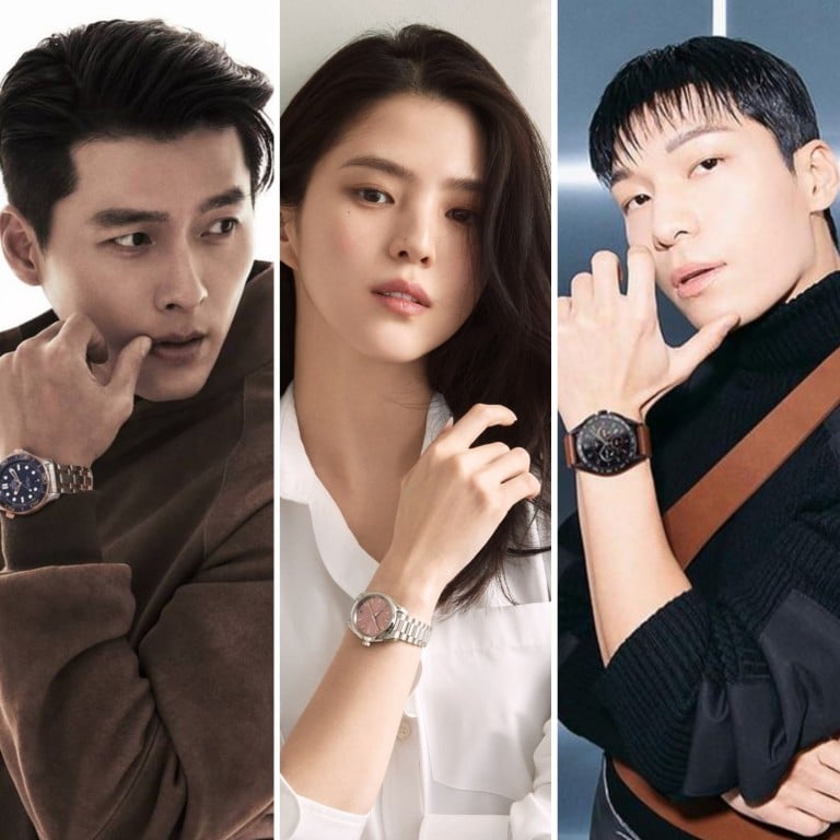 Hyun Bin, Han So-hee, Wi Ha-joon and Jisoo are all big names in K-pop and K-drama – and they all endorse luxury watch brands as a result. Photos: @vast.ent/Instagram; Omega; @wi__wi__wi, @sooyaaa__/Instagram