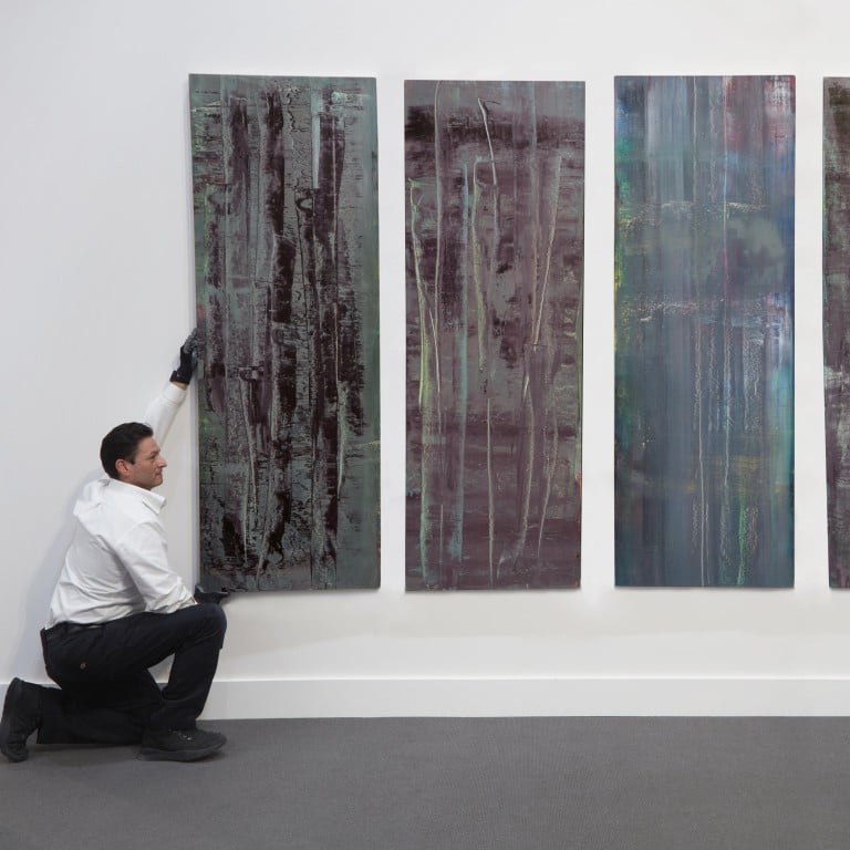 Gerhard Richter’s Abstrakte Bilder is an exceedingly rare and enigmatic four-panelled painting executed in 1992. Photo: Sotheby’s