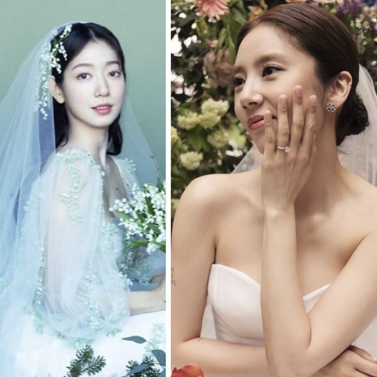Korean celebs Park Shin-hye, Son Dam-bi and Lee Min-jung show off their wedding rings. Photos: @moniquelhuillier, @xodambi/Instagram; @infodrakor_id/Twitter