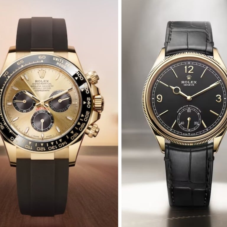 Tweaks were made to the Cosmograph Daytona (left) and Rolex also revealed an all-new watch called the Perpetual 1908 at Watches and Wonders 2023 in Geneva. Photos: Rolex