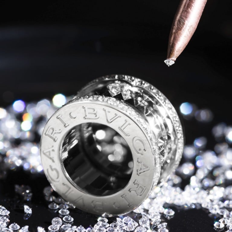 Intricate detailing being applied to a B.Zero1 ring. Photos: Bulgari