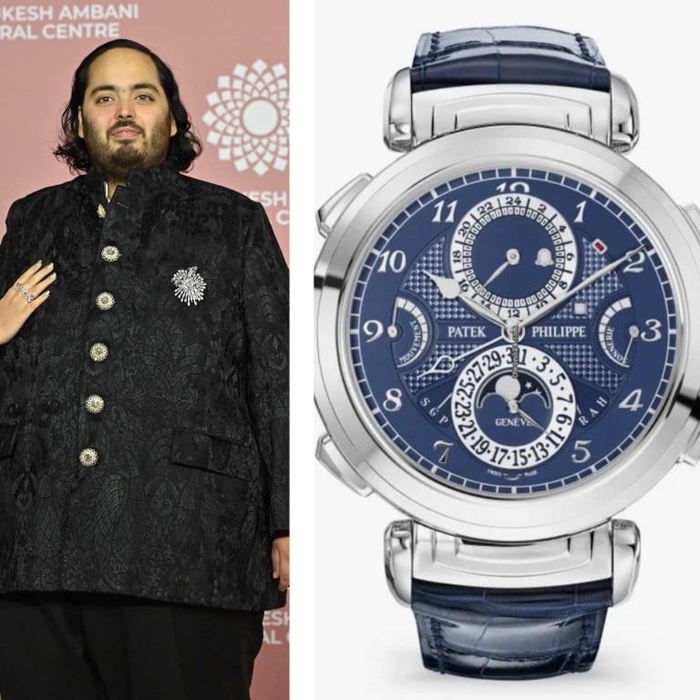 Radhika Merchant and Anant Ambani rocked up to the grand opening of the Nita Mukesh Ambani Cultural Centre at Jio World Centre, in Mumbai, India, on April 1, looking like a million bucks, including a US$9 million Patek Philippe on Ambani’s wrist. Photos: AFP, Chrono 24