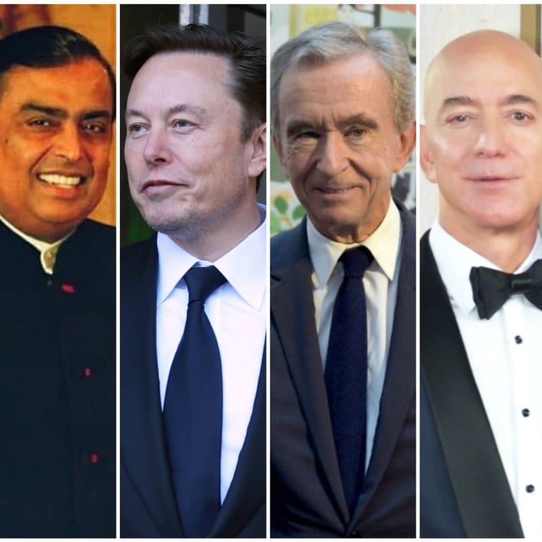 Mukesh Ambani, Elon Musk, Bernard Arnault, Jeff Bezos and Bill Gates are among the world’s richest people in 2023. Photos: @mukesh.ambaniii, @thisisbillgates/Instagram; TNS; AFP; Getty Images