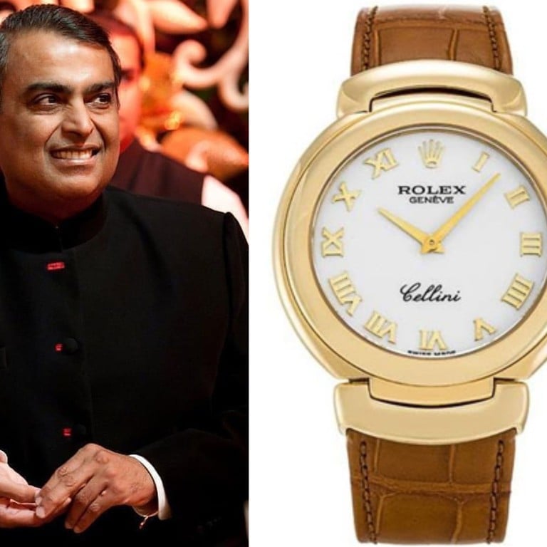 Mukesh Ambani was spotted wearing this US$8,000 ladies’ Cellini watch from Rolex. Photos: Swiss Watch Company, @mukesh.ambaniii/Instagram