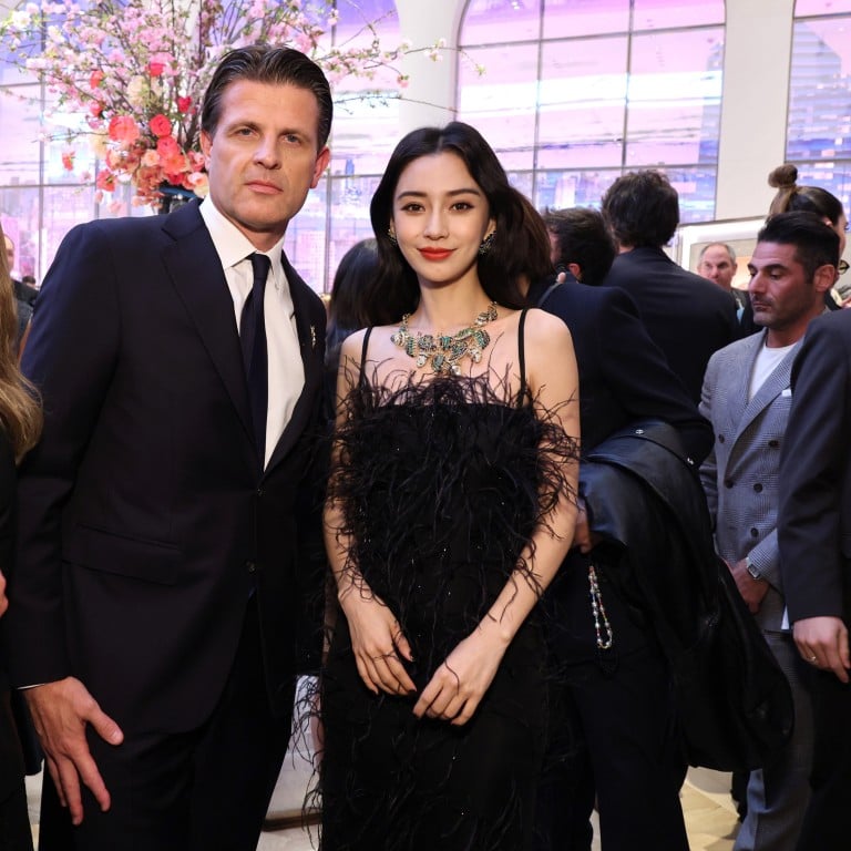 Tiffany & Co.’s president and CEO Anthony Ledru welcomes Hong Kong actress Angelababy at the reopening of the brand’s iconic store on New York’s Fifth Avenue, The Landmark. Photo: Getty Images