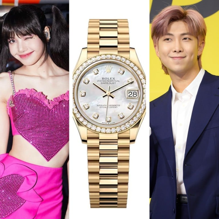 Blackpink’s Lisa and BTS’ RM both love Rolex, although they went for different watches – the Datejust and Day-Date. Photos: @lalalalisa_m/Instagram, Rolex, Getty Images