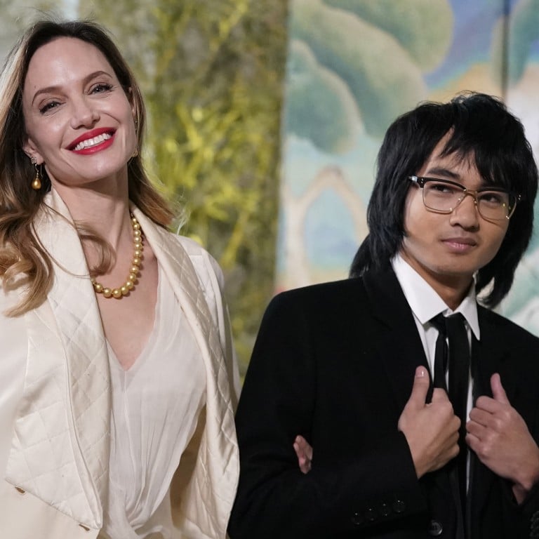Angelina Jolie and Maddox Jolie-Pitt arrive for the state dinner with President Joe Biden and South Korea’s President Yoon Suk-yeol at the White House, in Washington DC, on April 26. Photo: AP