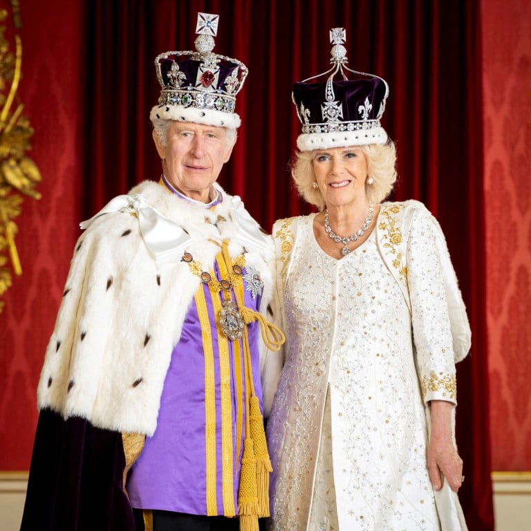 For their coronations, Britain’s King Charles and Queen Camilla are decked out in Britain’s Crown Jewels in the Throne Room at Buckingham Palace, London, UK, on May 8. Photo: Reuters
