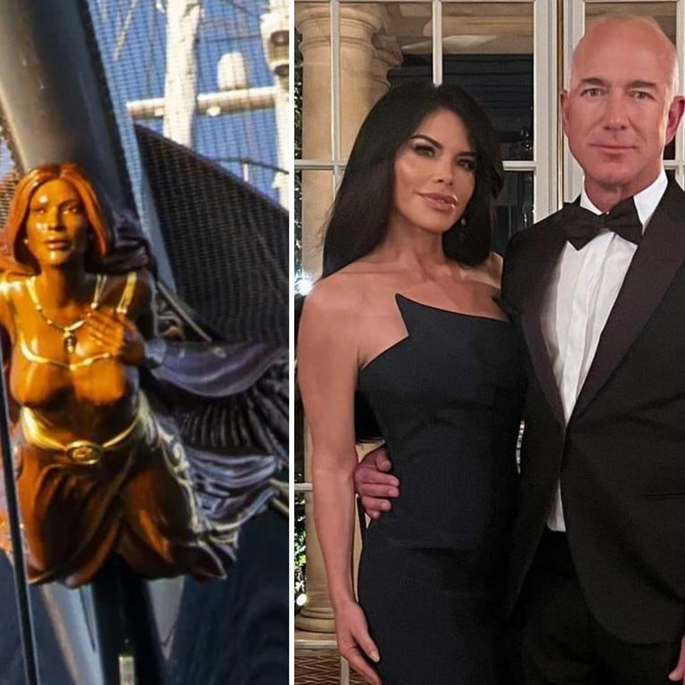 Lauren Sánchez and Jeff Bezos are reportedly engaged after visiting the US$500 million Koru superyacht. Photos: @laurewsanchez, @yacht_shot/Instagram