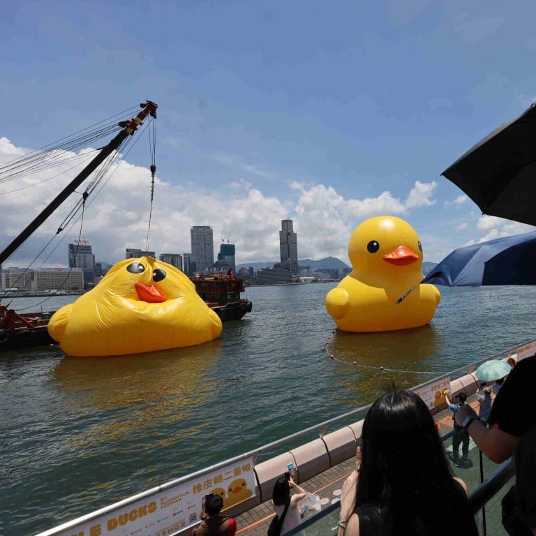 All puffed up: deflated rubber duck returns to Hong Kong’s Victoria ...